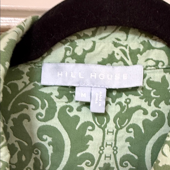 HILL HOUSE - The Laura Dress in Green Jacquard Mini Shirtdress - M - EUC! - Picture 2 of 5